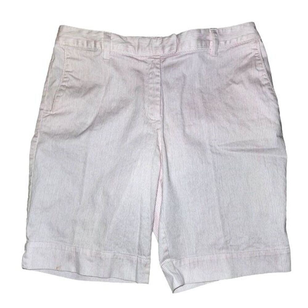 Lady Hagen Breast Cancer Awareness Pink Striped‎ Cotton Stretch Shorts Size 10